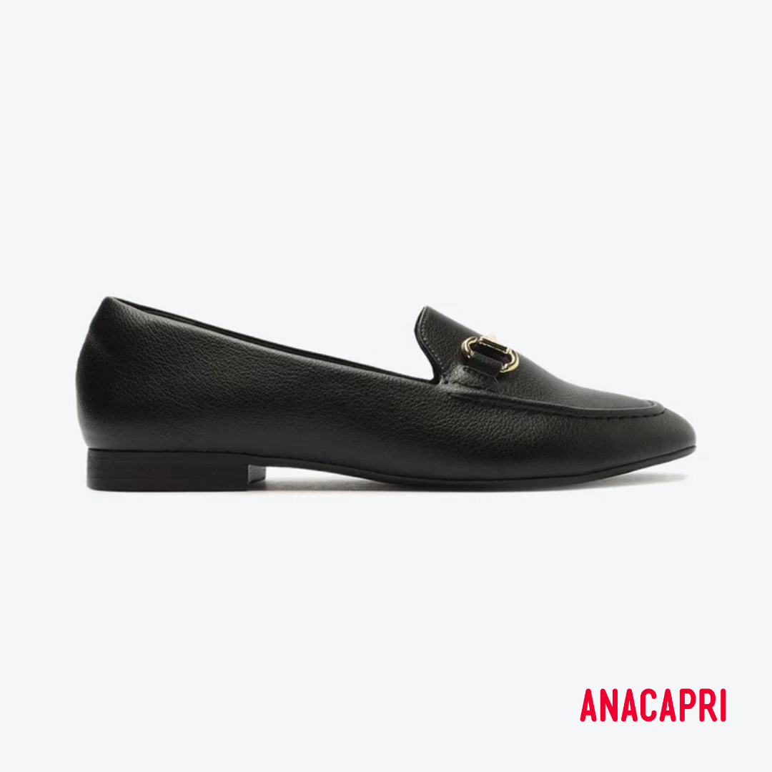 Anacapri Black Leather Loafer