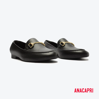 Mocassim Anacapri Couro Preto