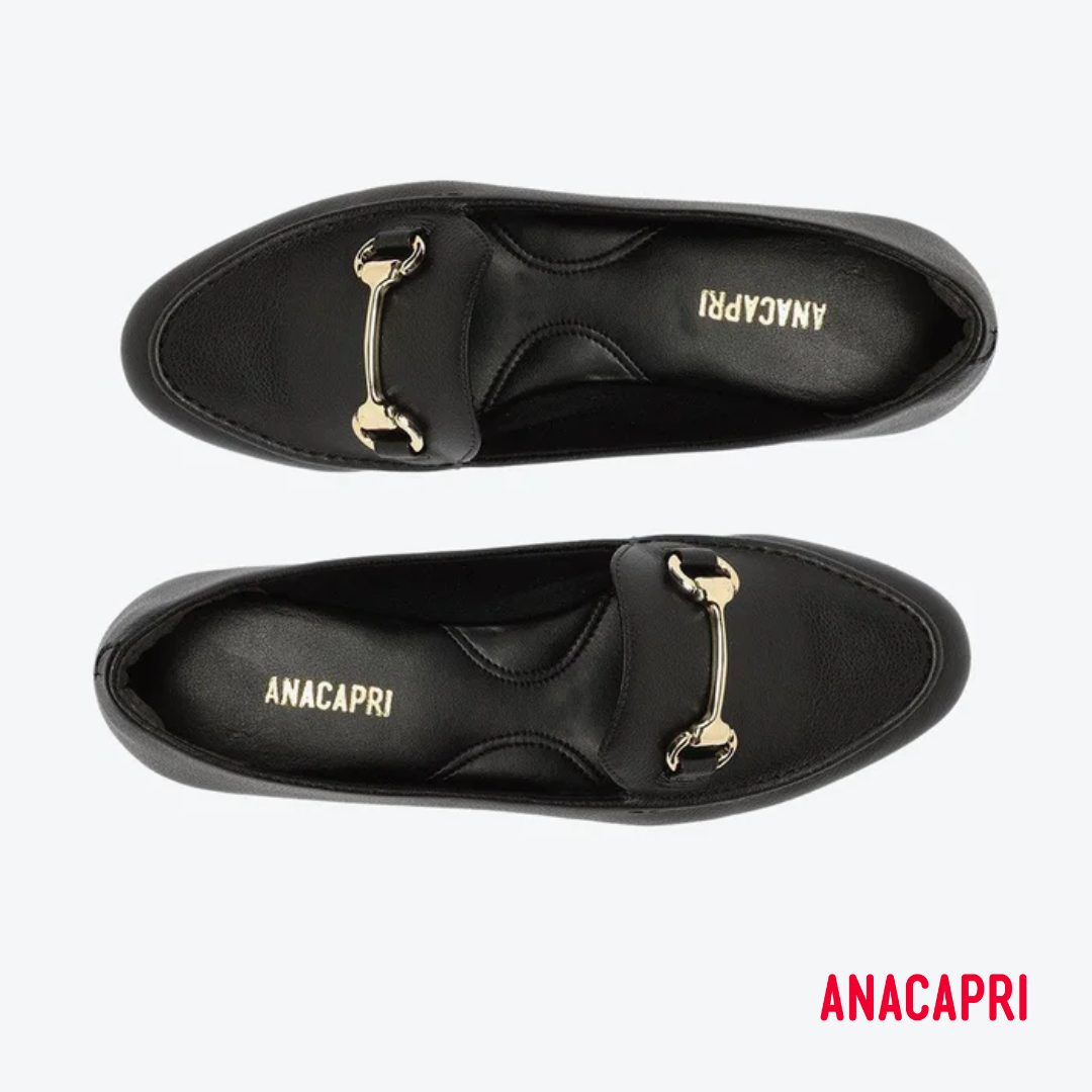 Mocassim Anacapri Couro Preto