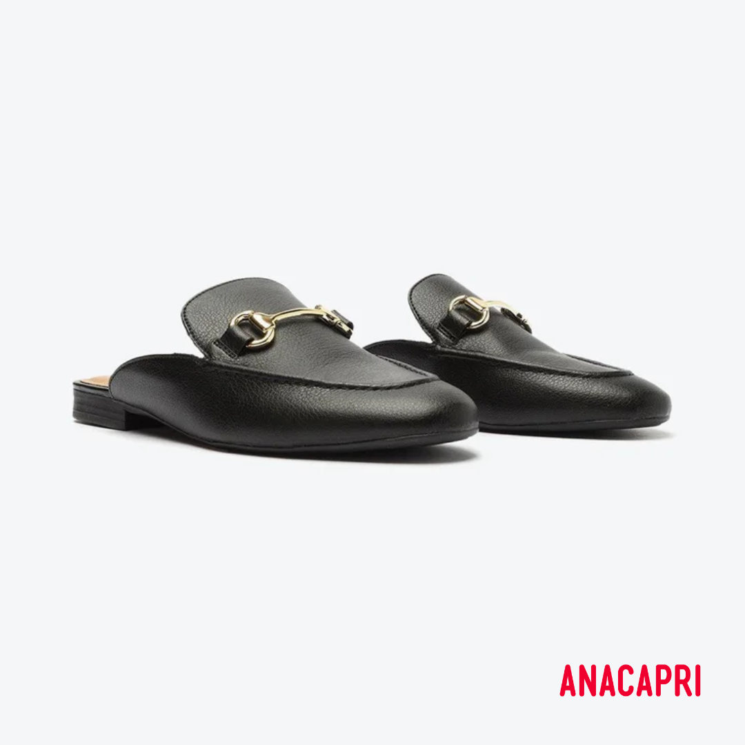 Mule Anacapri Couro Preto