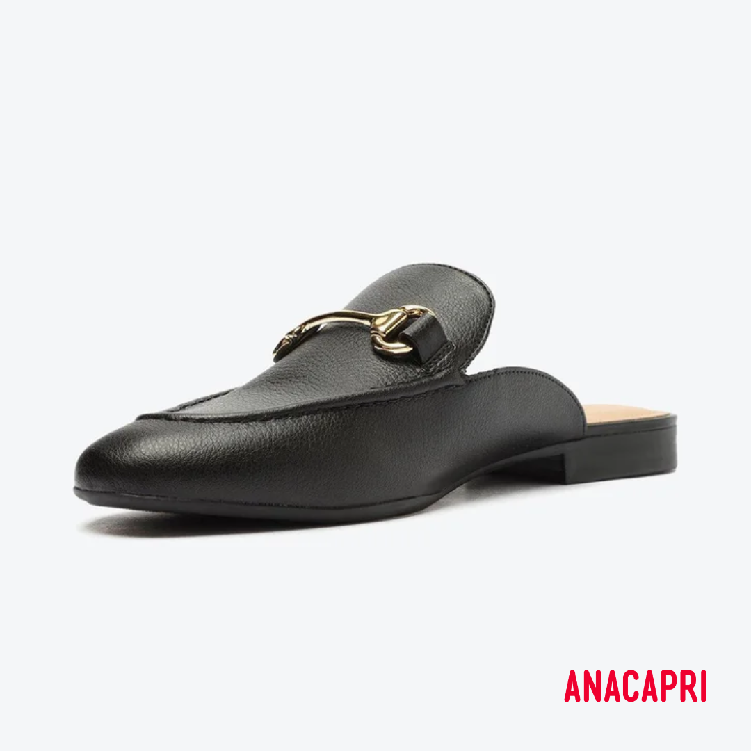 Mule Anacapri Couro Preto