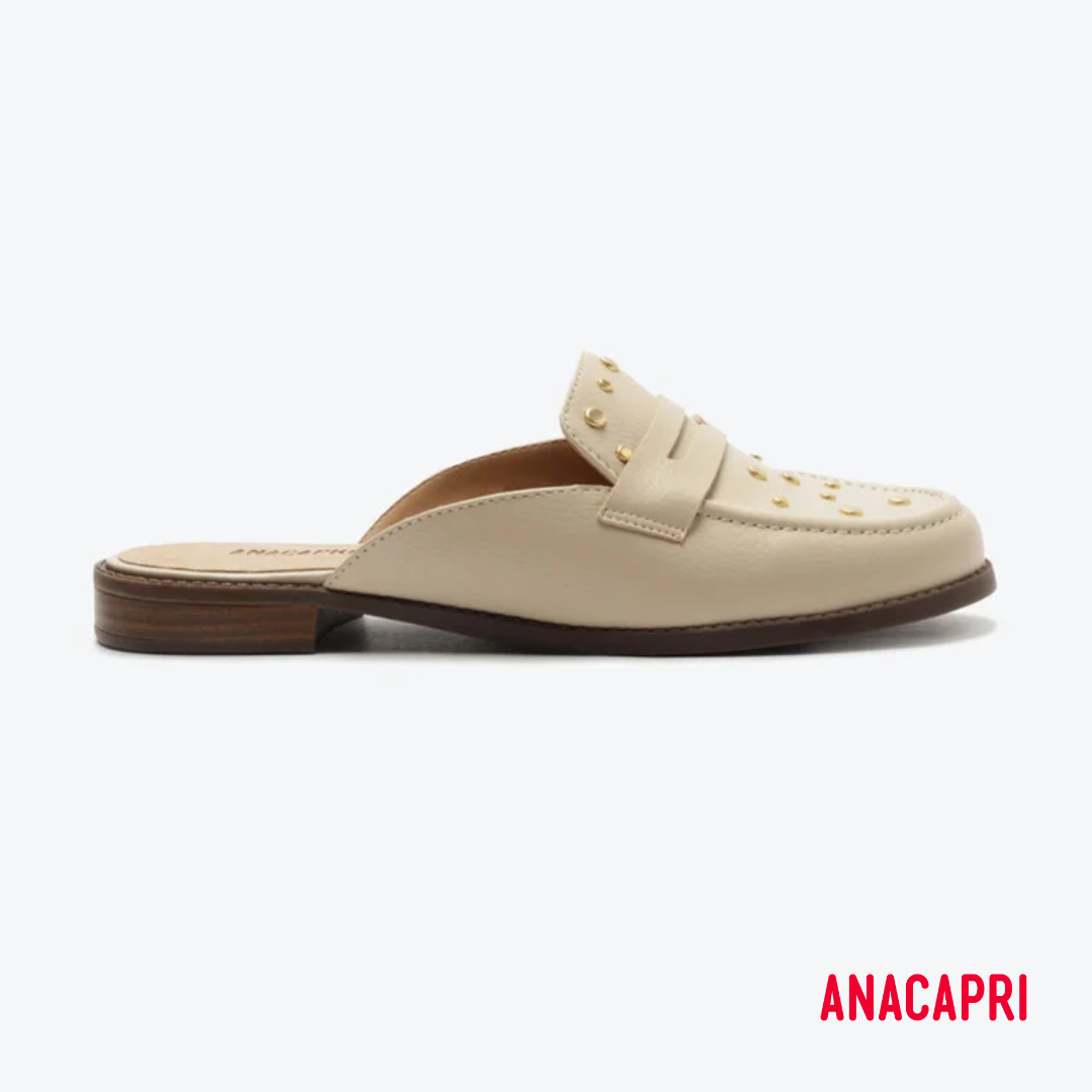 Anacapri Beige Studded Mule