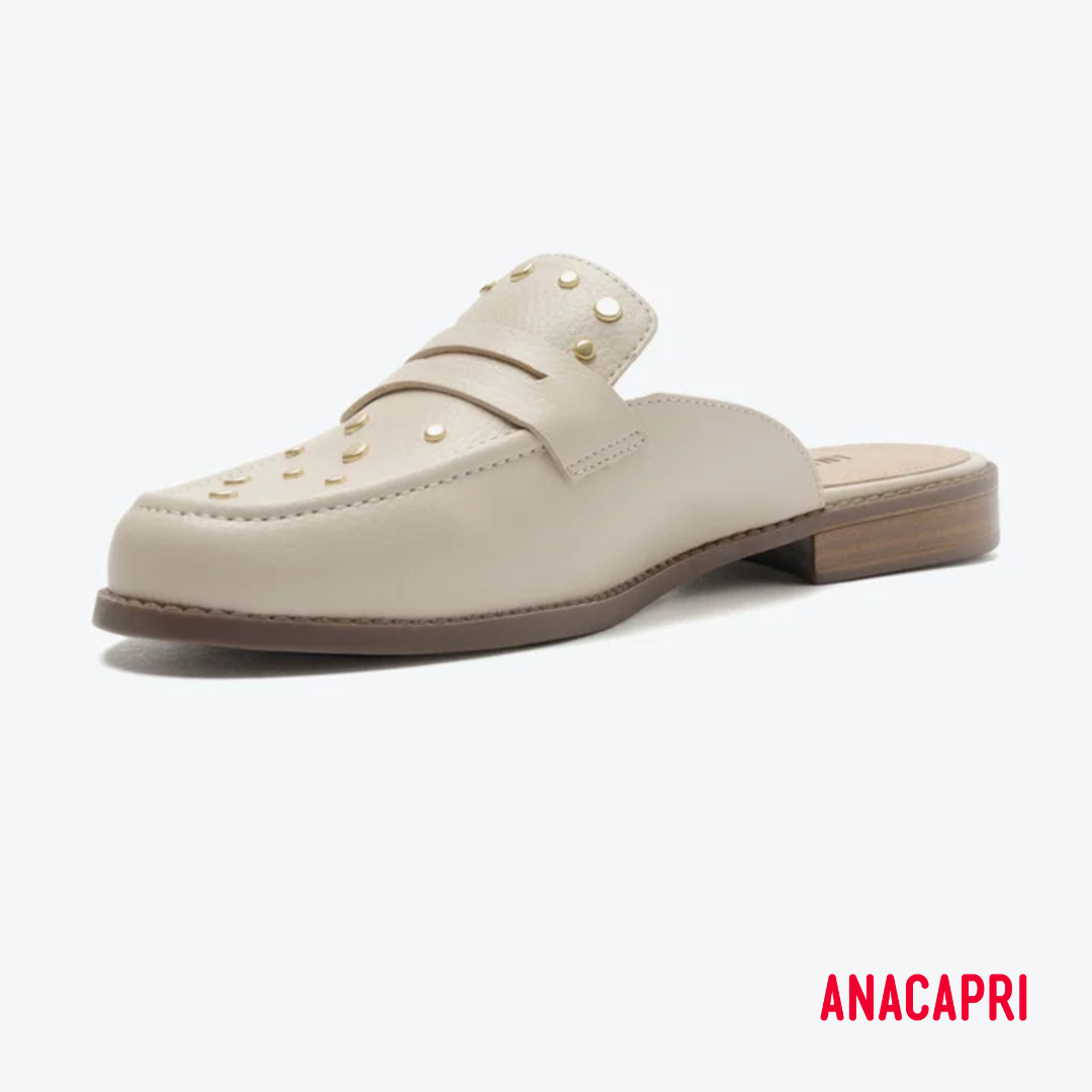 Anacapri Beige Studded Mule