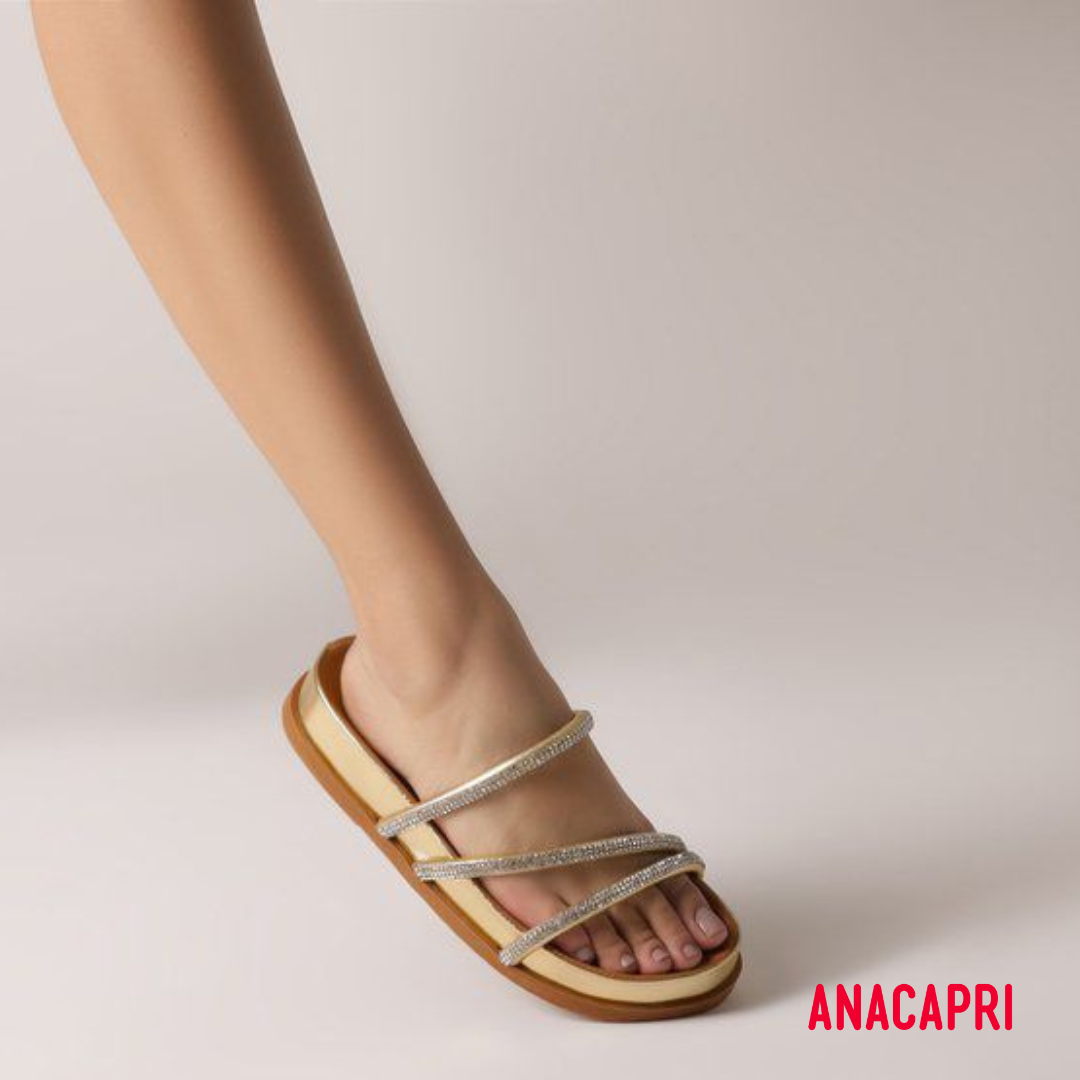 Sandália Anacapri Gold Strass