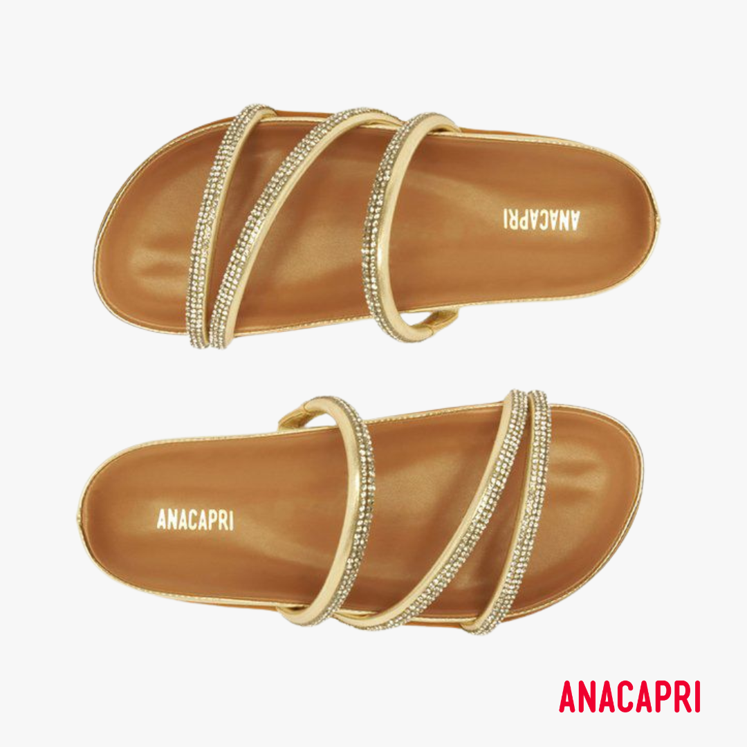 Anacapri Gold Rhinestone Sandals