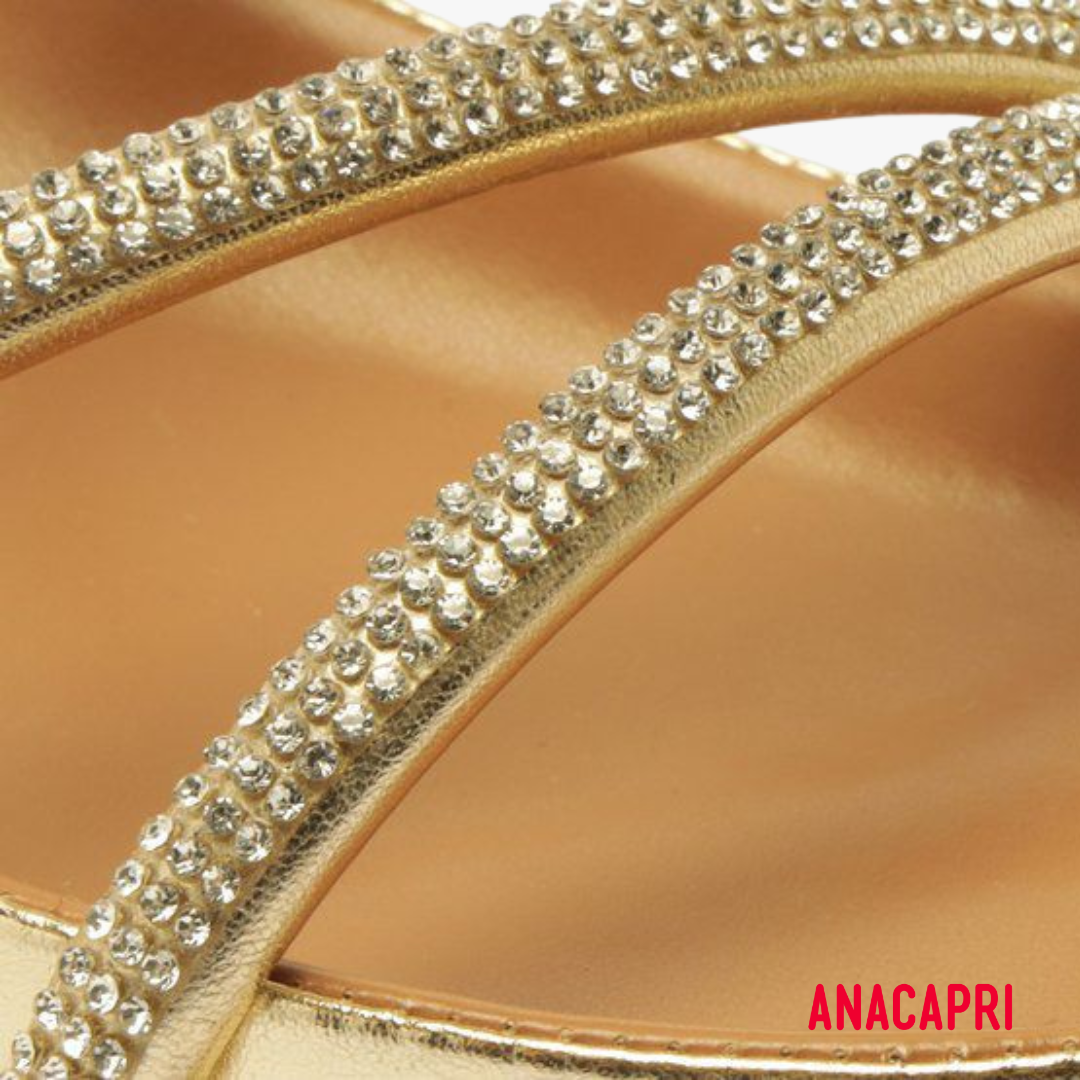 Sandália Anacapri Gold Strass