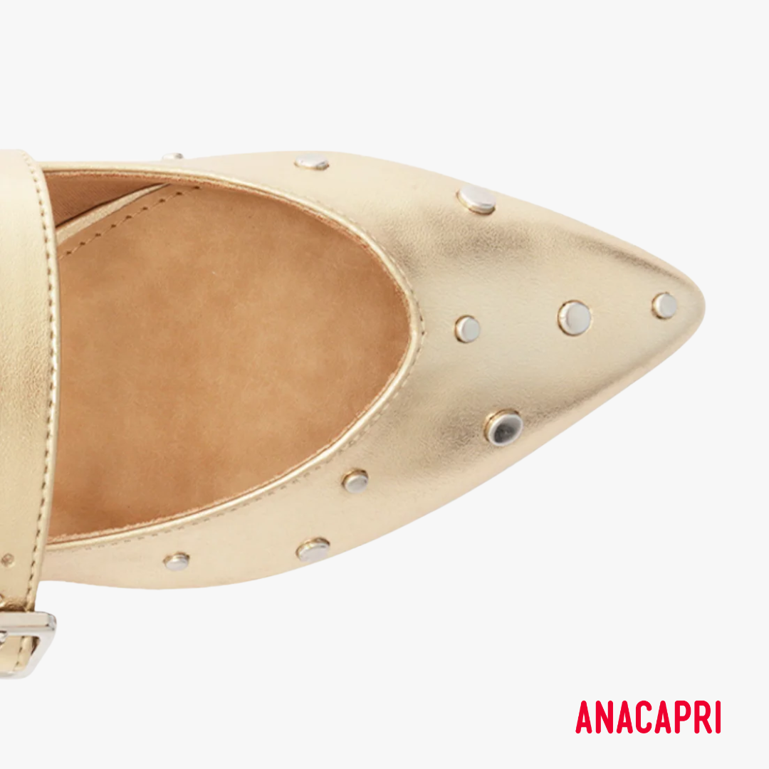 Anacapri Gold Studded Slingback Flats