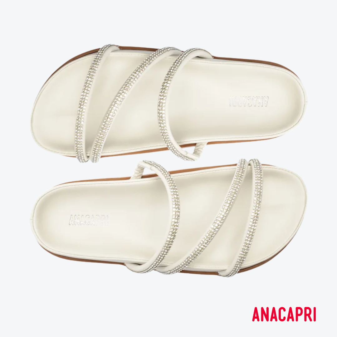 Anacapri Off-white Rhinestone Sandals