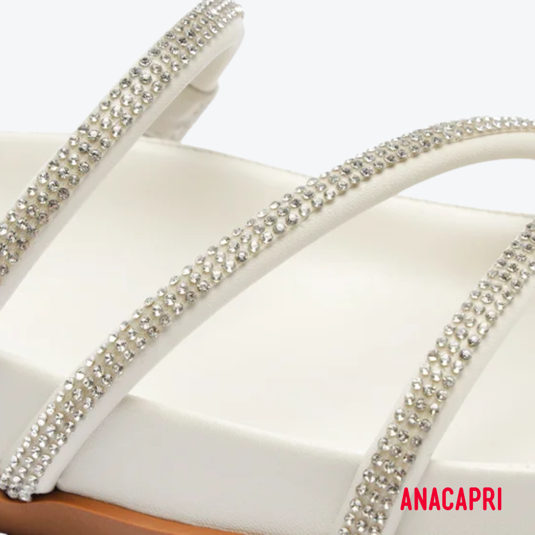 Sandália Anacapri Off-white com strass