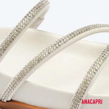 Sandália Anacapri Off-white com strass