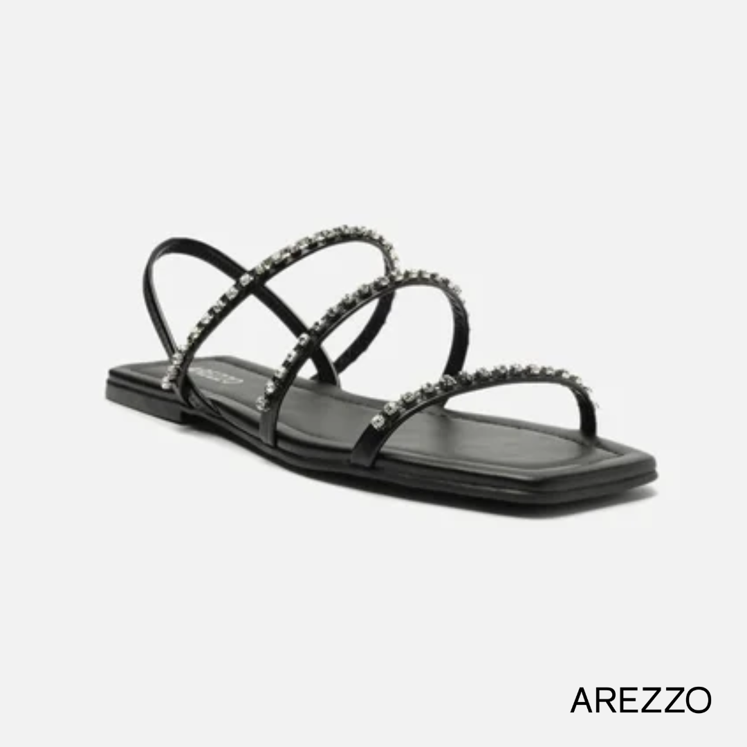 Arezzo Embellished Flat Sandals – Effortless Glamour and Comfort