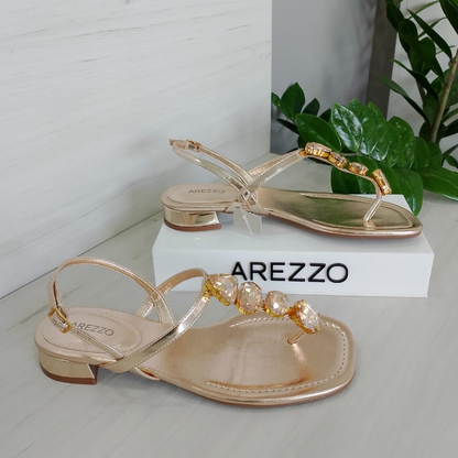 Arezzo Gold Crystal Sandal