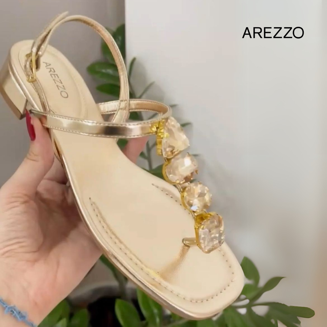 Arezzo Gold Crystal Sandal