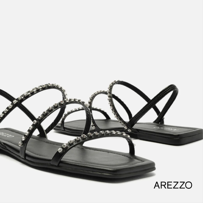 Arezzo Embellished Flat Sandals – Effortless Glamour and Comfort