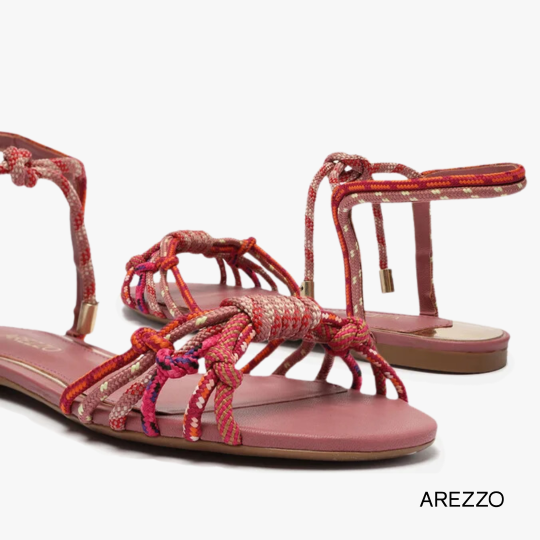 Arezzo Multicolor Braided Sandals – Vibrant and Stylish for Any Occasion